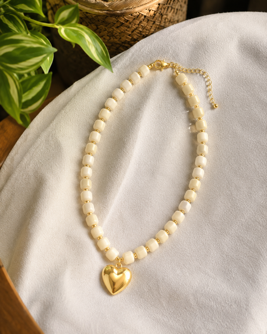 Amber Glow Beaded Necklace