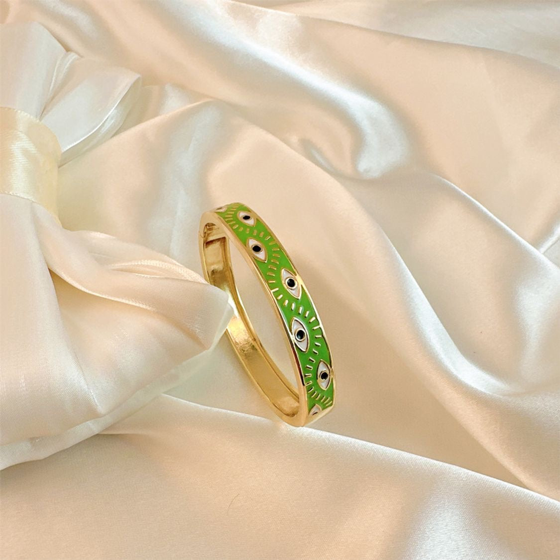 Gold Plated Eye Bangle