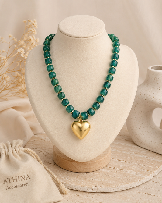 Esmeralda Green Heart Necklace
