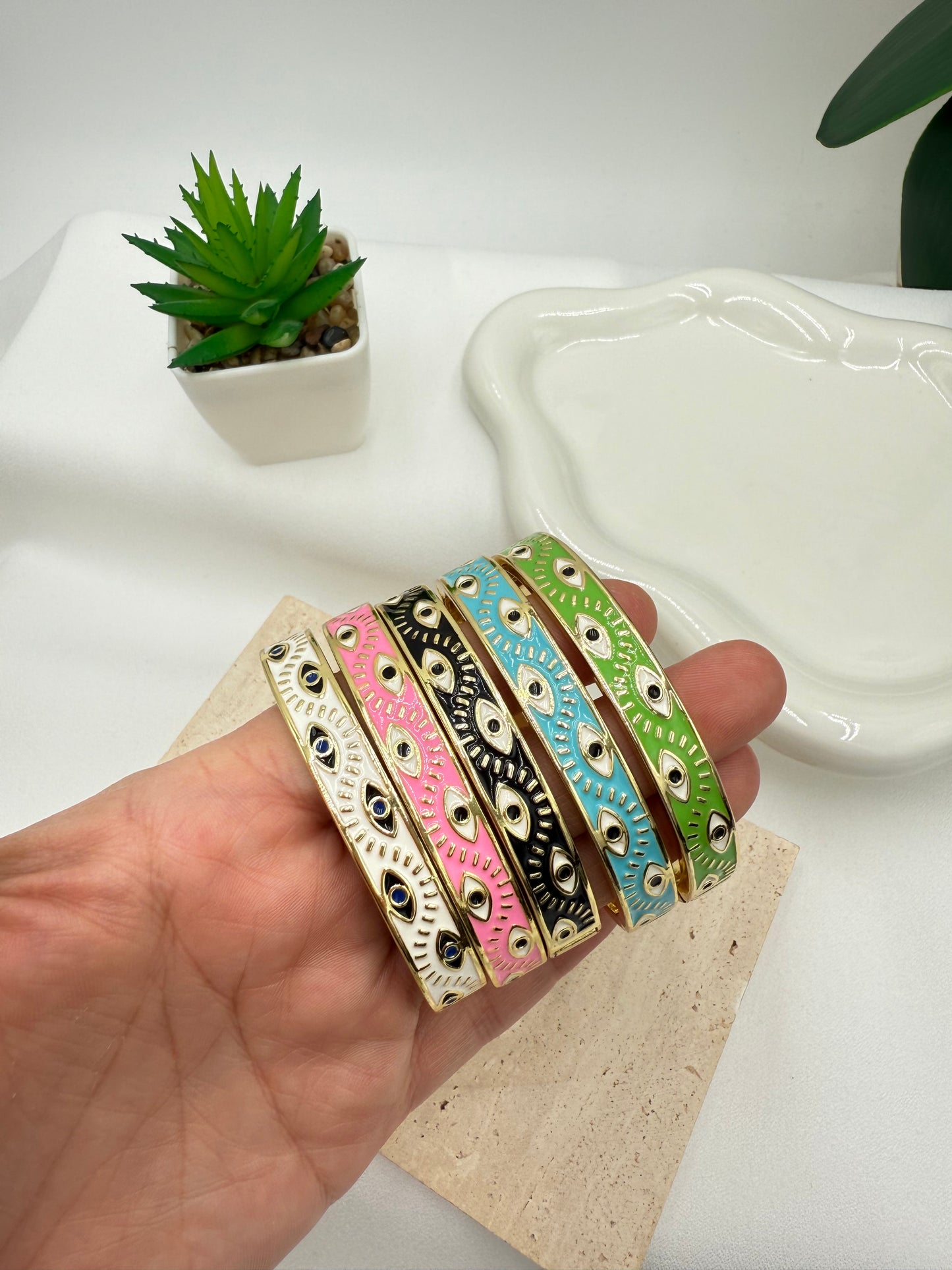 Gold Plated Eye Bangle