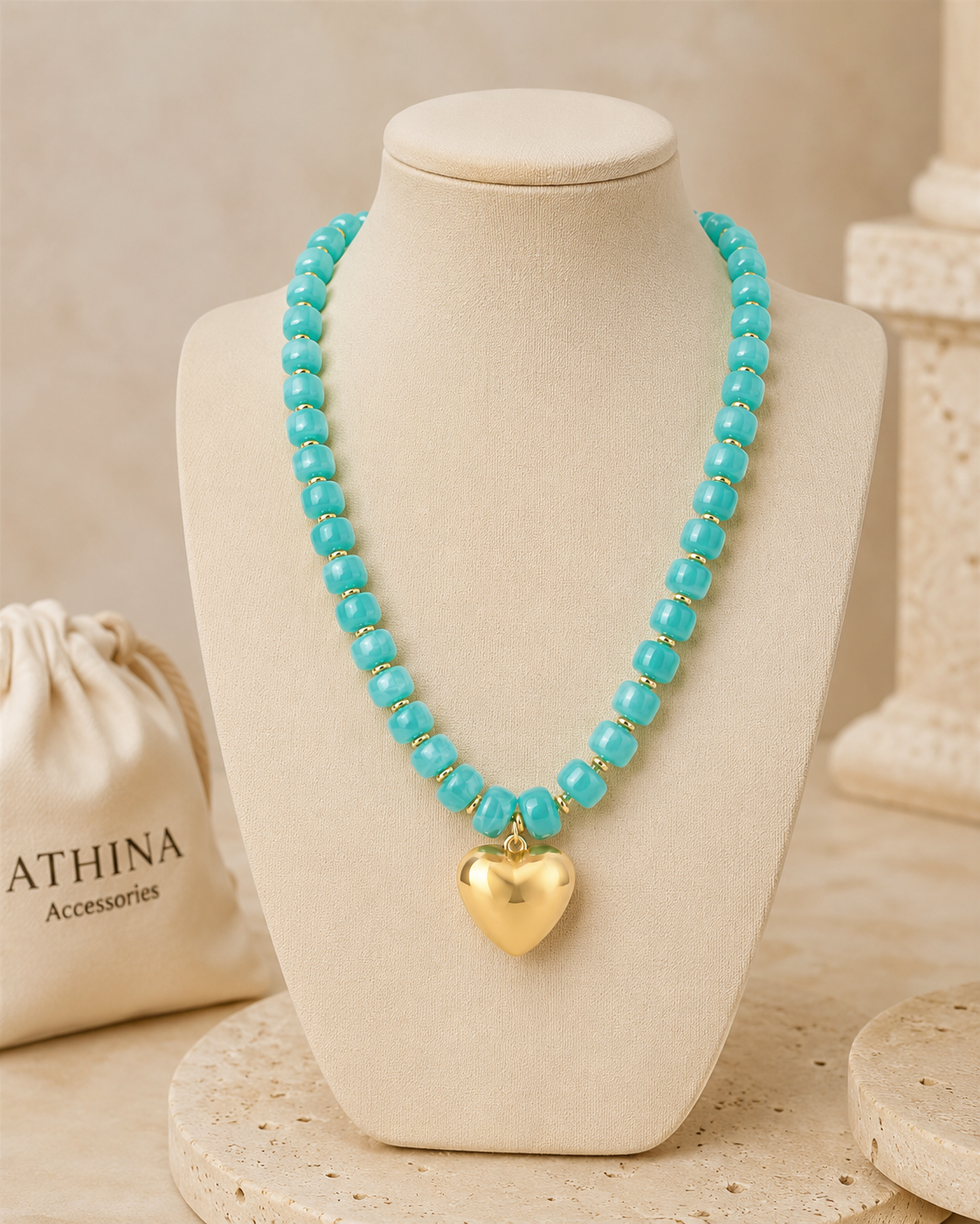 Marina Turquoise Heart Necklace