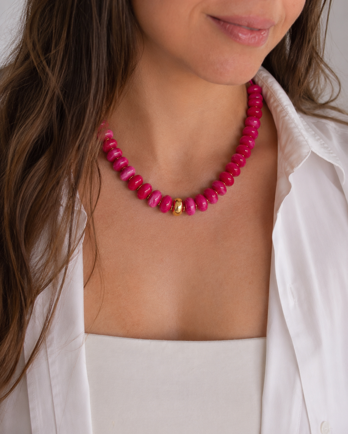 Valentina Pink Beaded Necklace