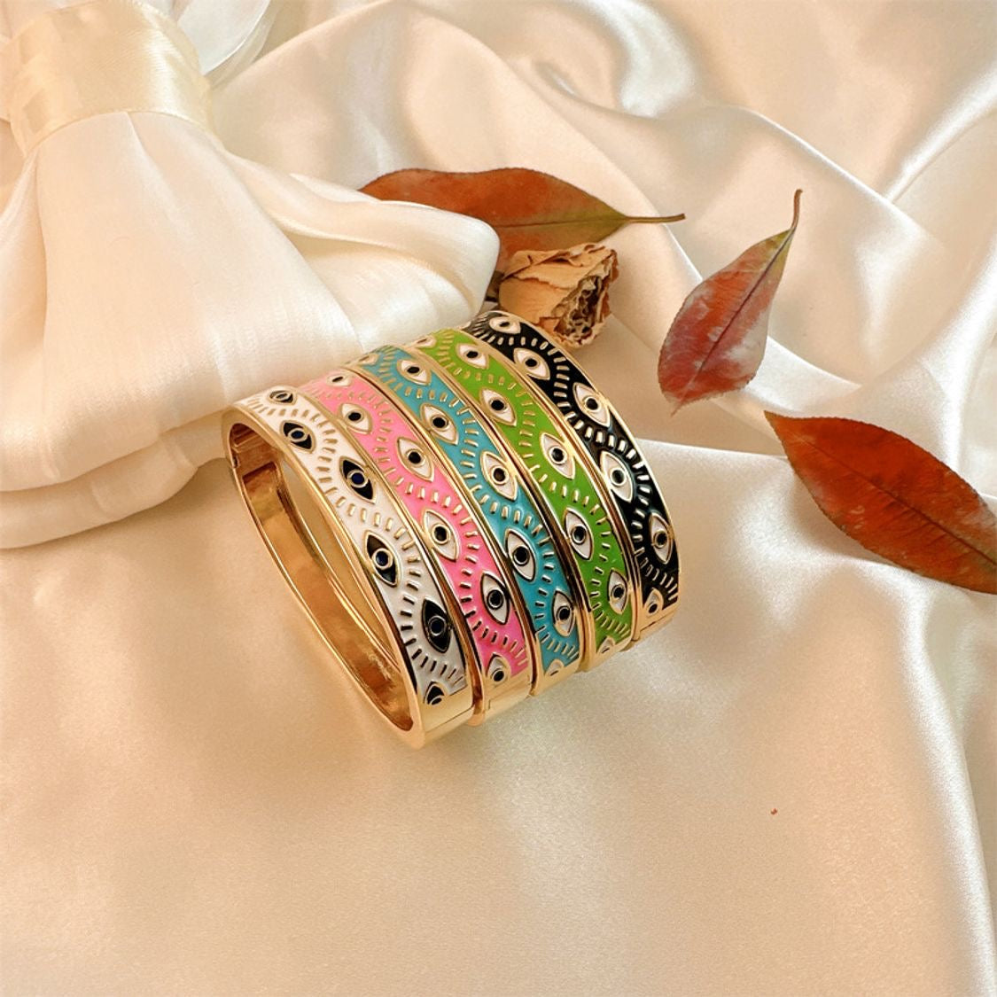Gold Plated Eye Bangle