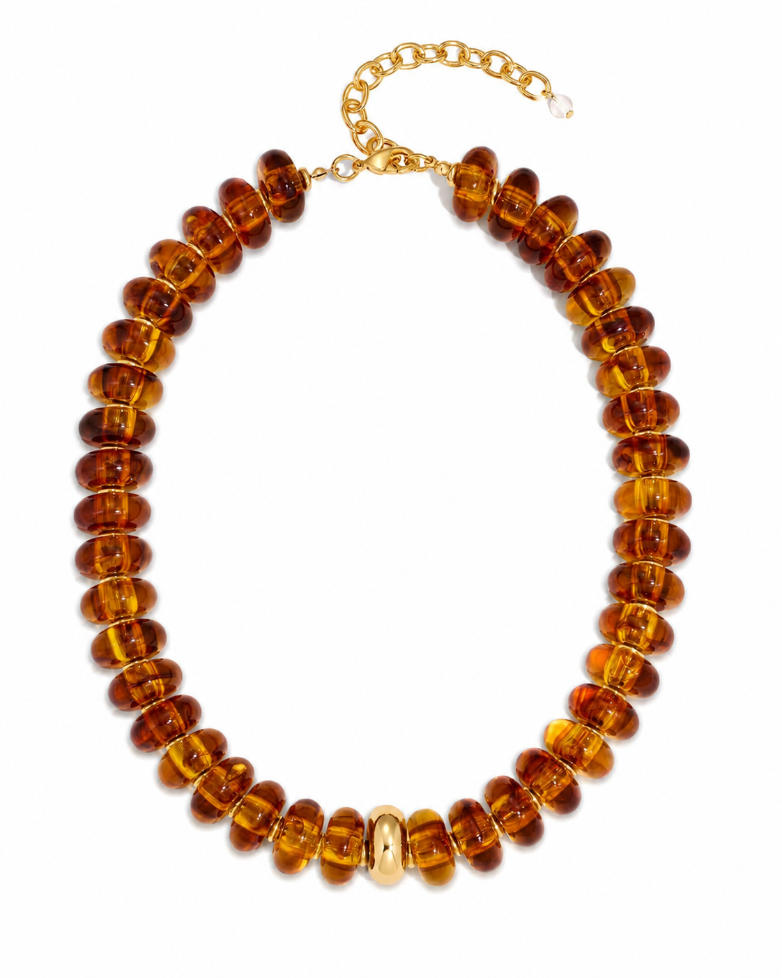Amber Glow Beaded Necklace