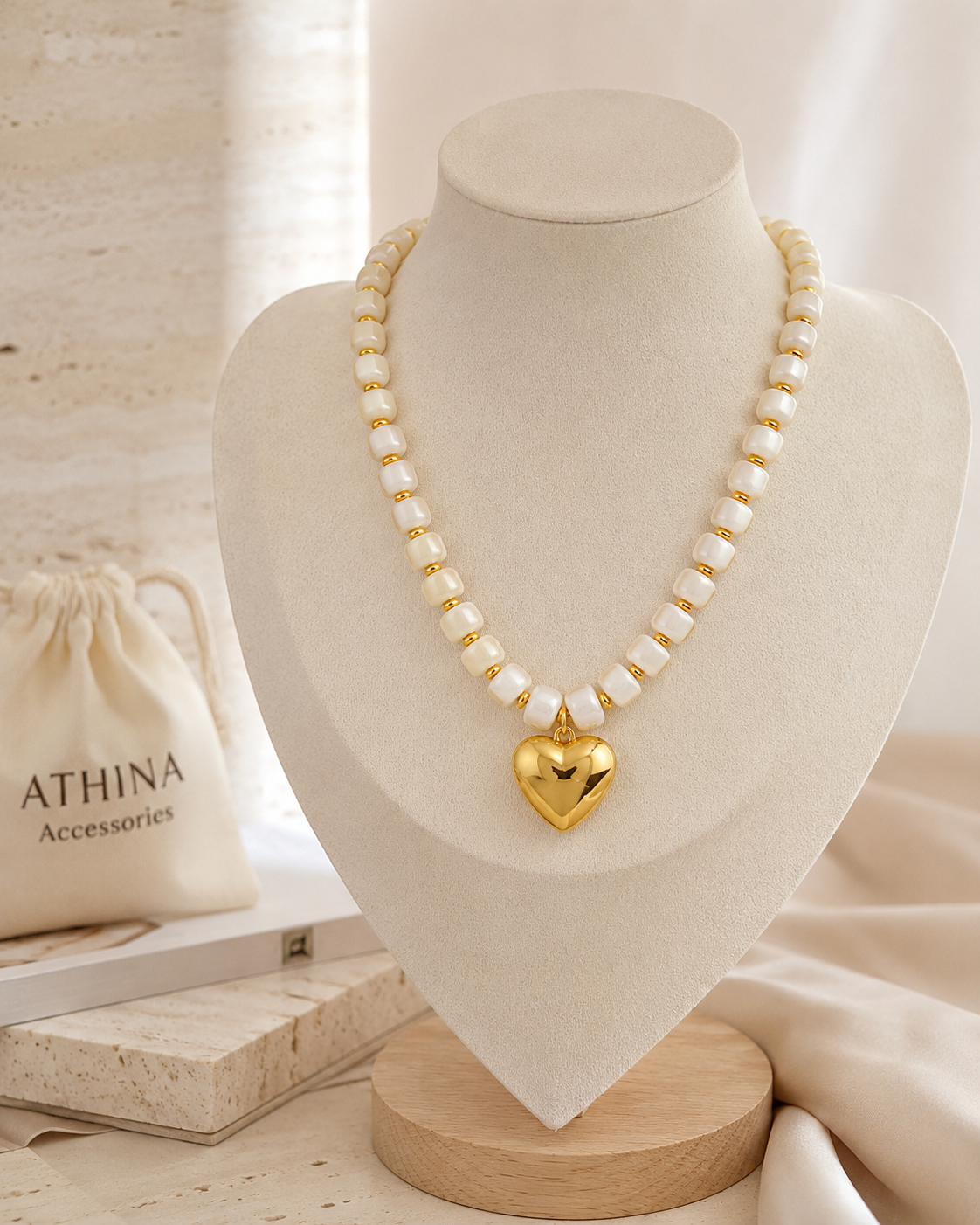 Amber Glow Beaded Necklace