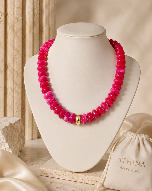 Valentina Pink Beaded Necklace