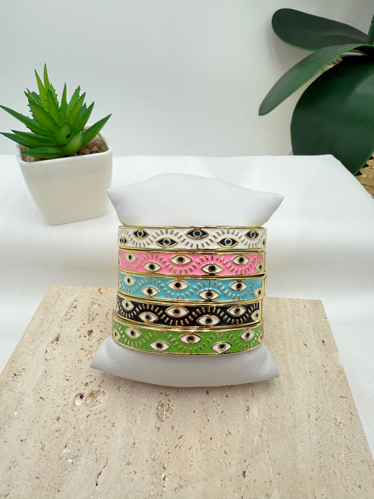 Gold Plated Eye Bangle