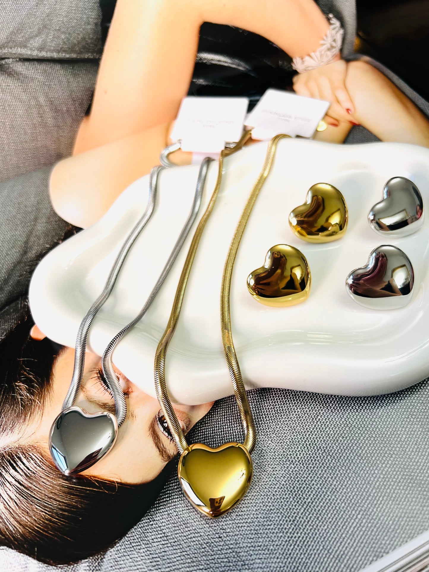 Chunky Heart Pendant Necklaces