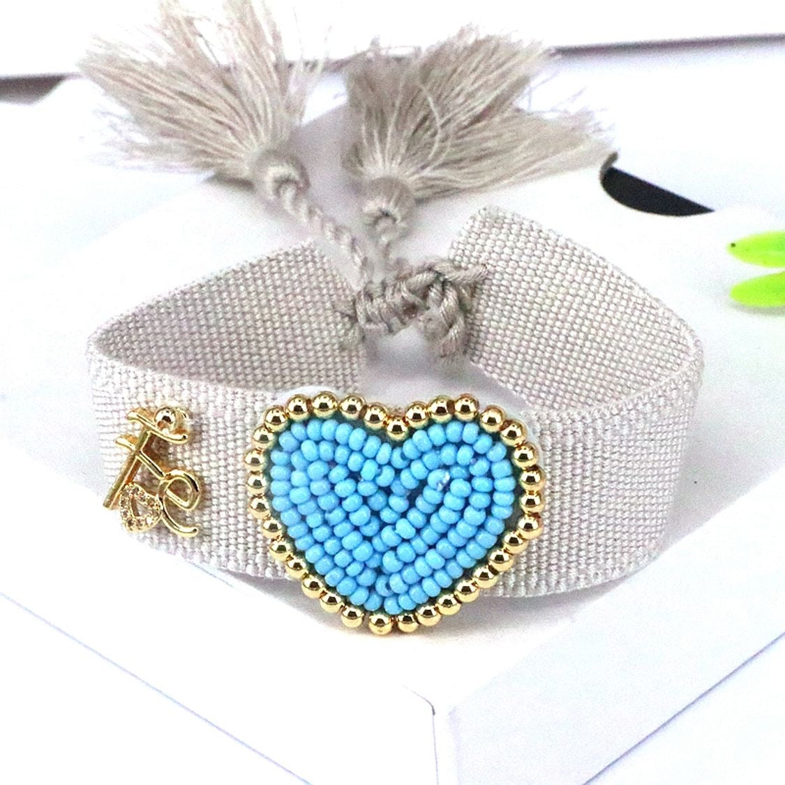 Adjustable Heart and Faith Bracelet