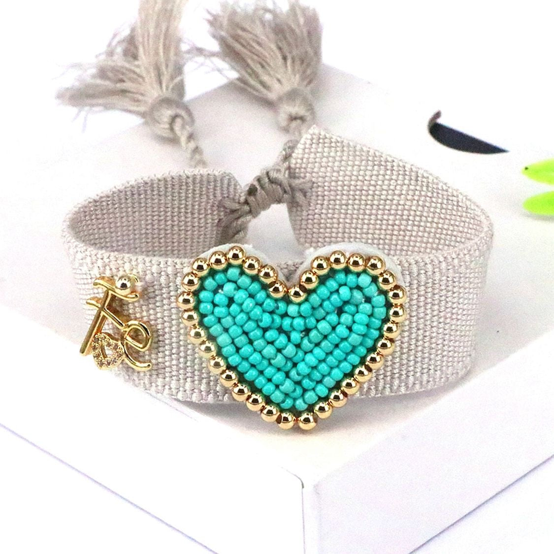 Adjustable Heart and Faith Bracelet