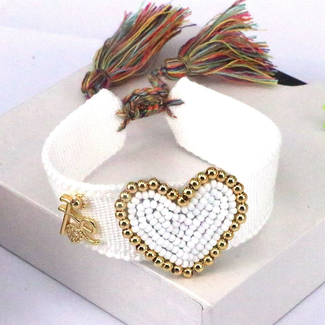 Adjustable Heart and Faith Bracelet