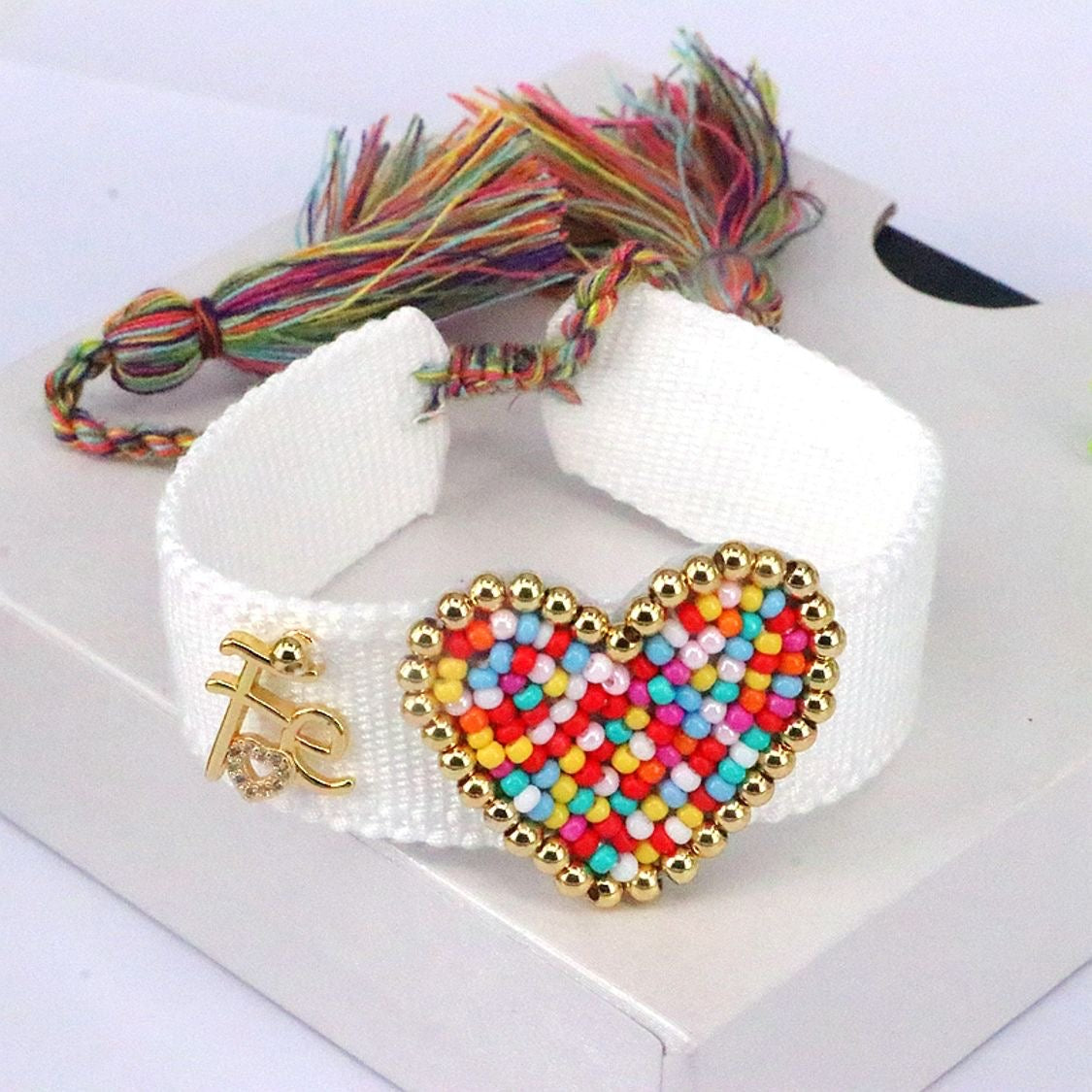 Adjustable Heart and Faith Bracelet